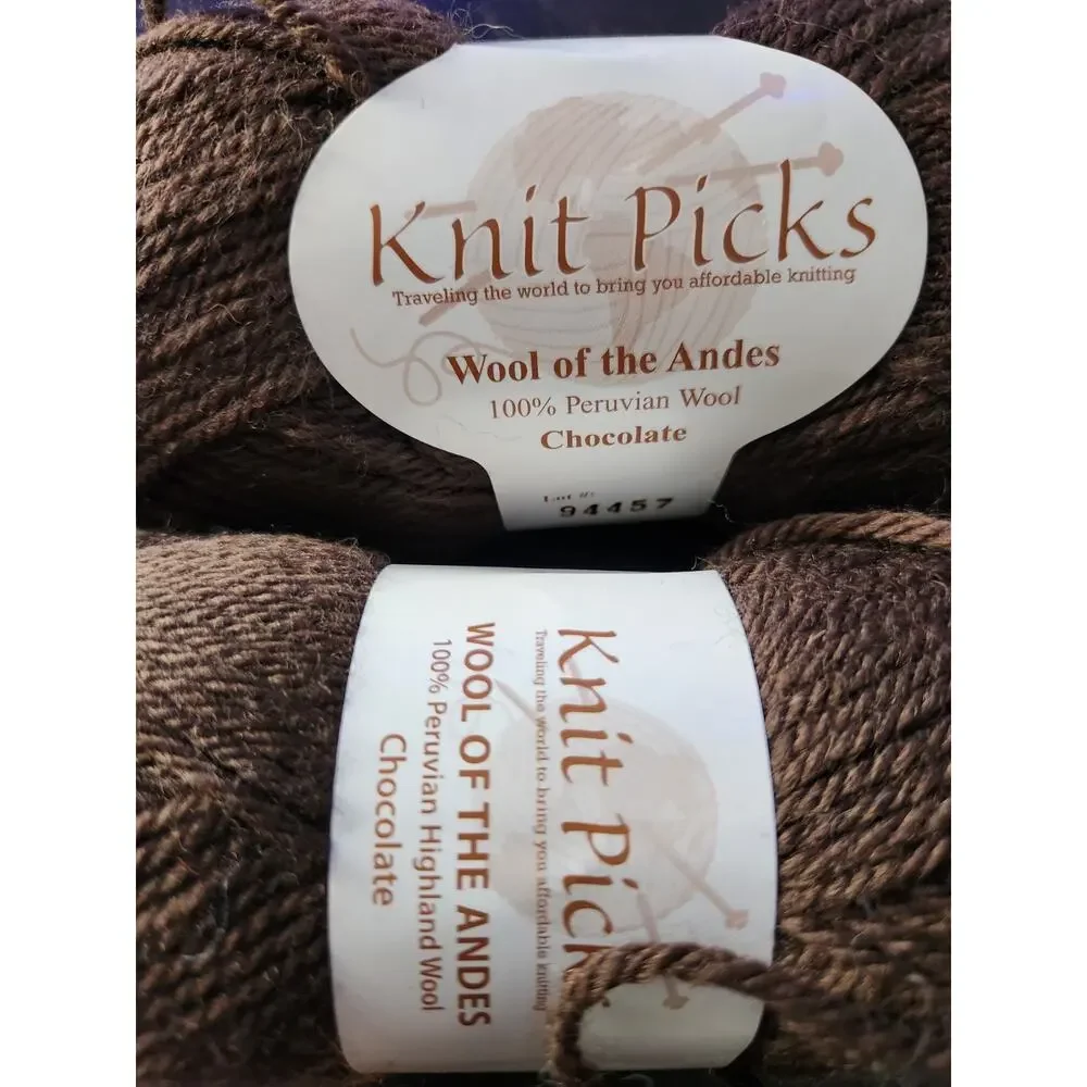 Knit Picks Wool of the Andes Yarn Lot 6 Skeins Worsted Coffee Tone
